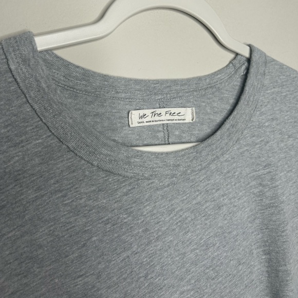 Free People We The Free You Rock Cotton Tee Short Sleeve Heather Grey size Small - Picture 6 of 9